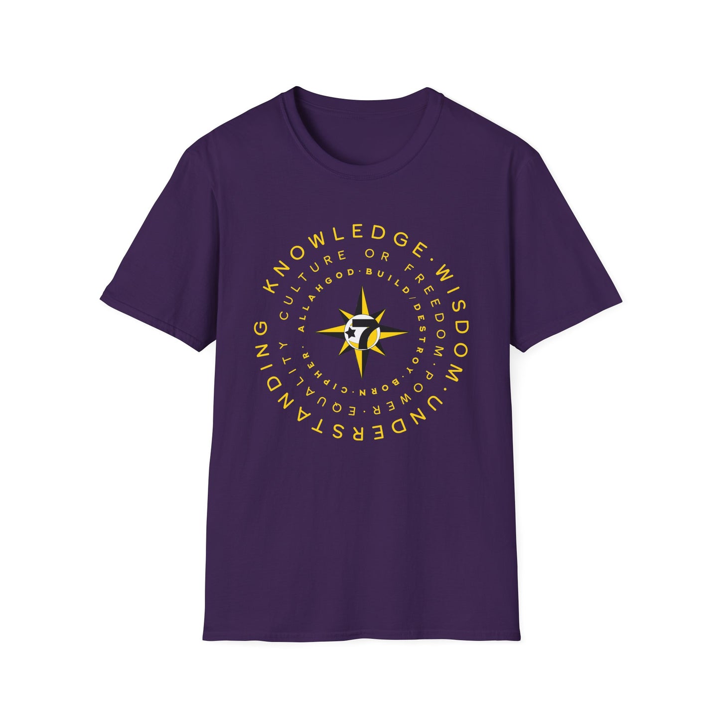 Supreme Mathematics Cipher Gold text Unisex Softstyle T-Shirt