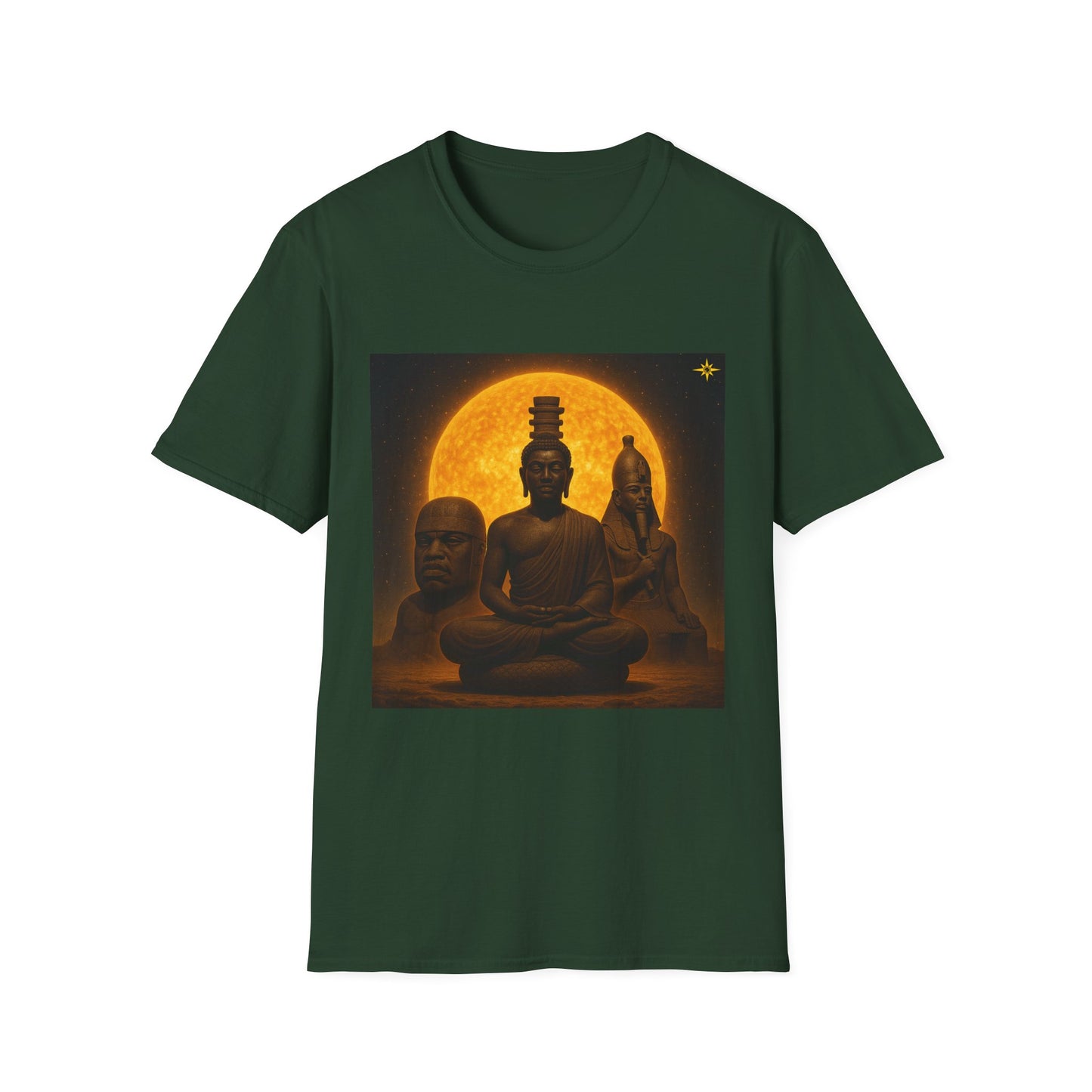 Asiatic Blackman Majestic Statues w/ Universal Seeds of Perfection Flag Tee