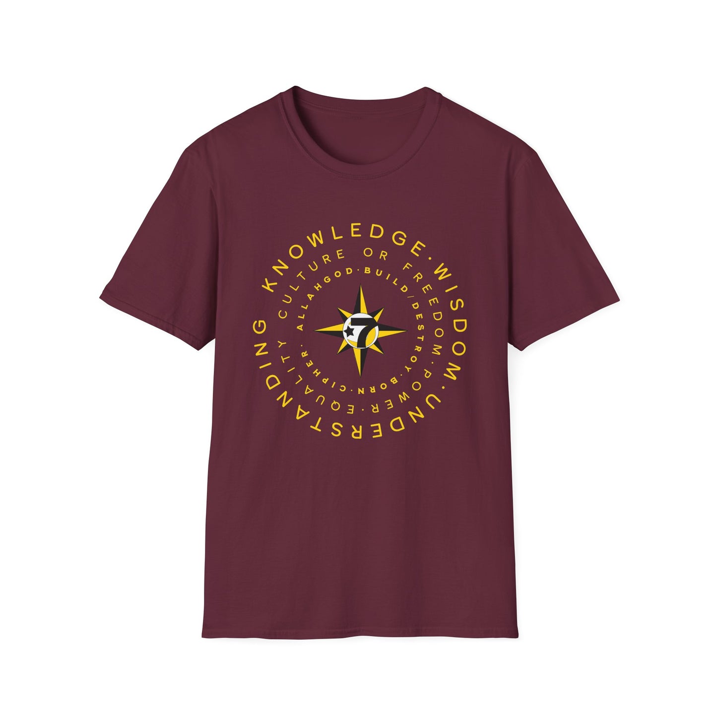Supreme Mathematics Cipher Gold text Unisex Softstyle T-Shirt