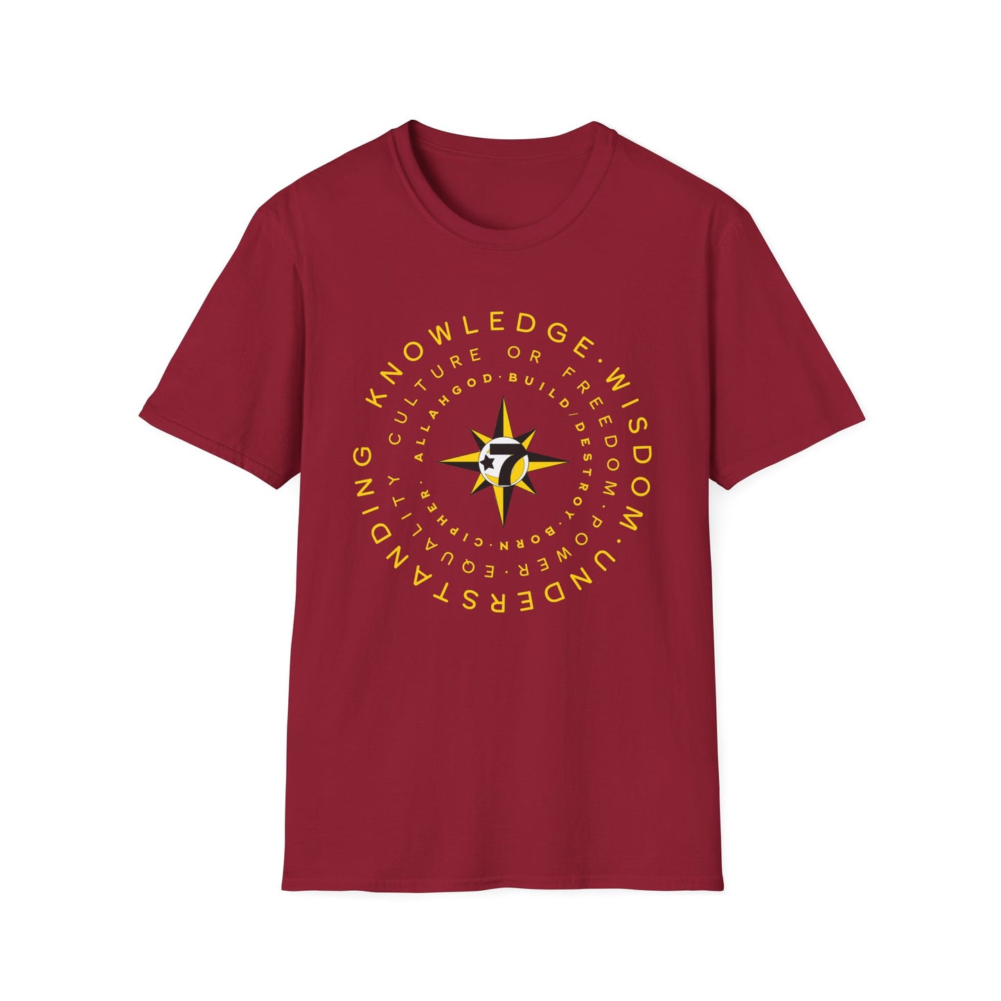 Supreme Mathematics Cipher Gold text Unisex Softstyle T-Shirt