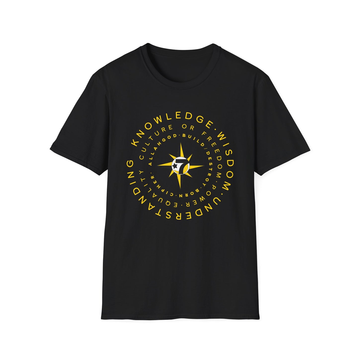 Supreme Mathematics Cipher Gold text Unisex Softstyle T-Shirt