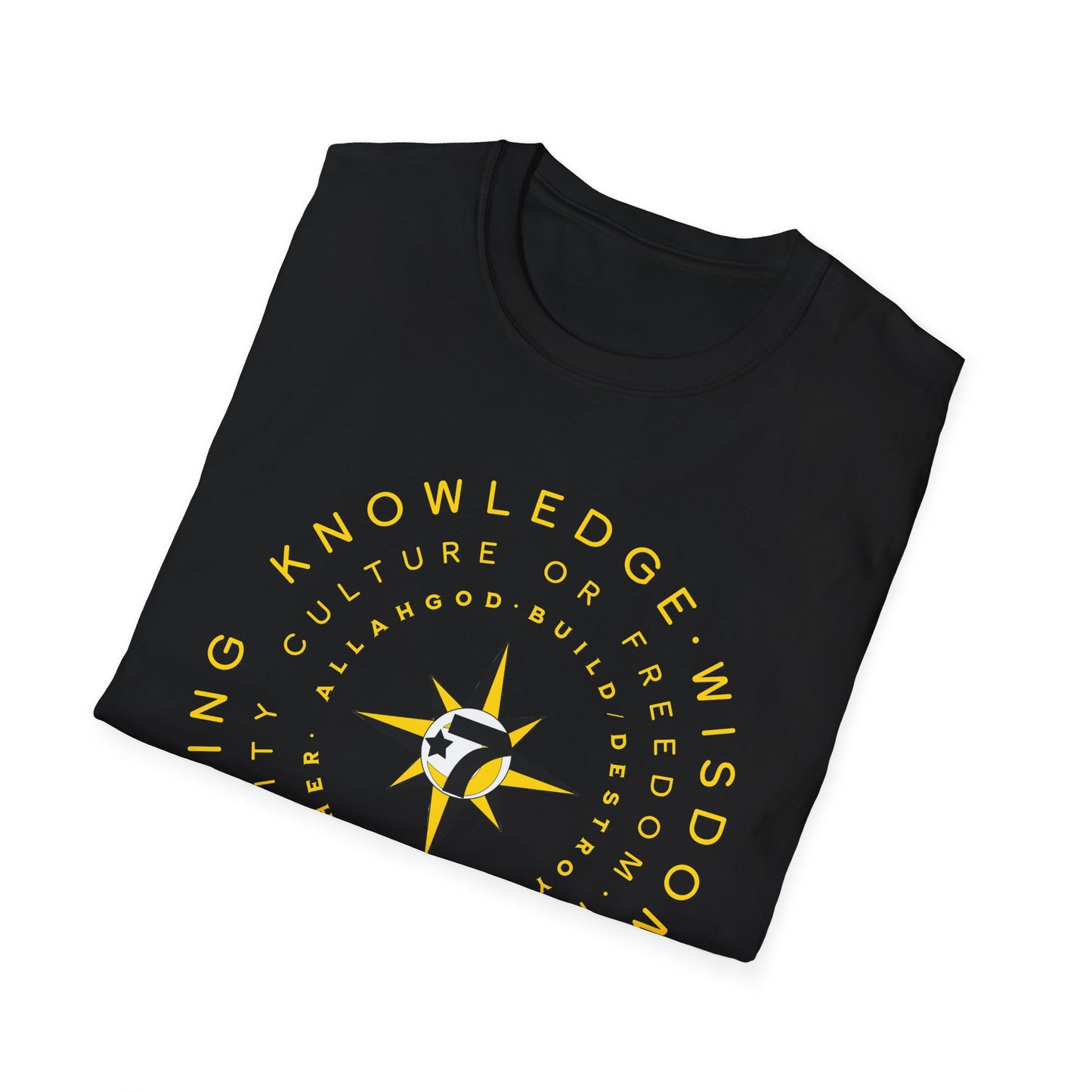 Supreme Mathematics Cipher Gold text Unisex Softstyle T-Shirt
