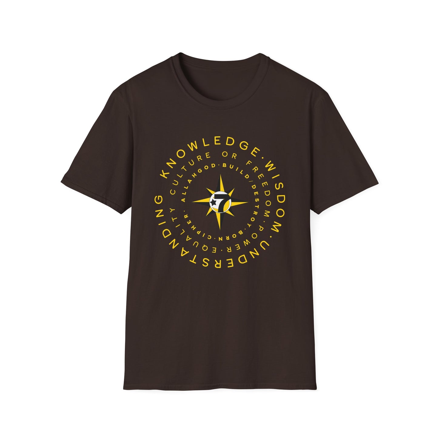 Supreme Mathematics Cipher Gold text Unisex Softstyle T-Shirt
