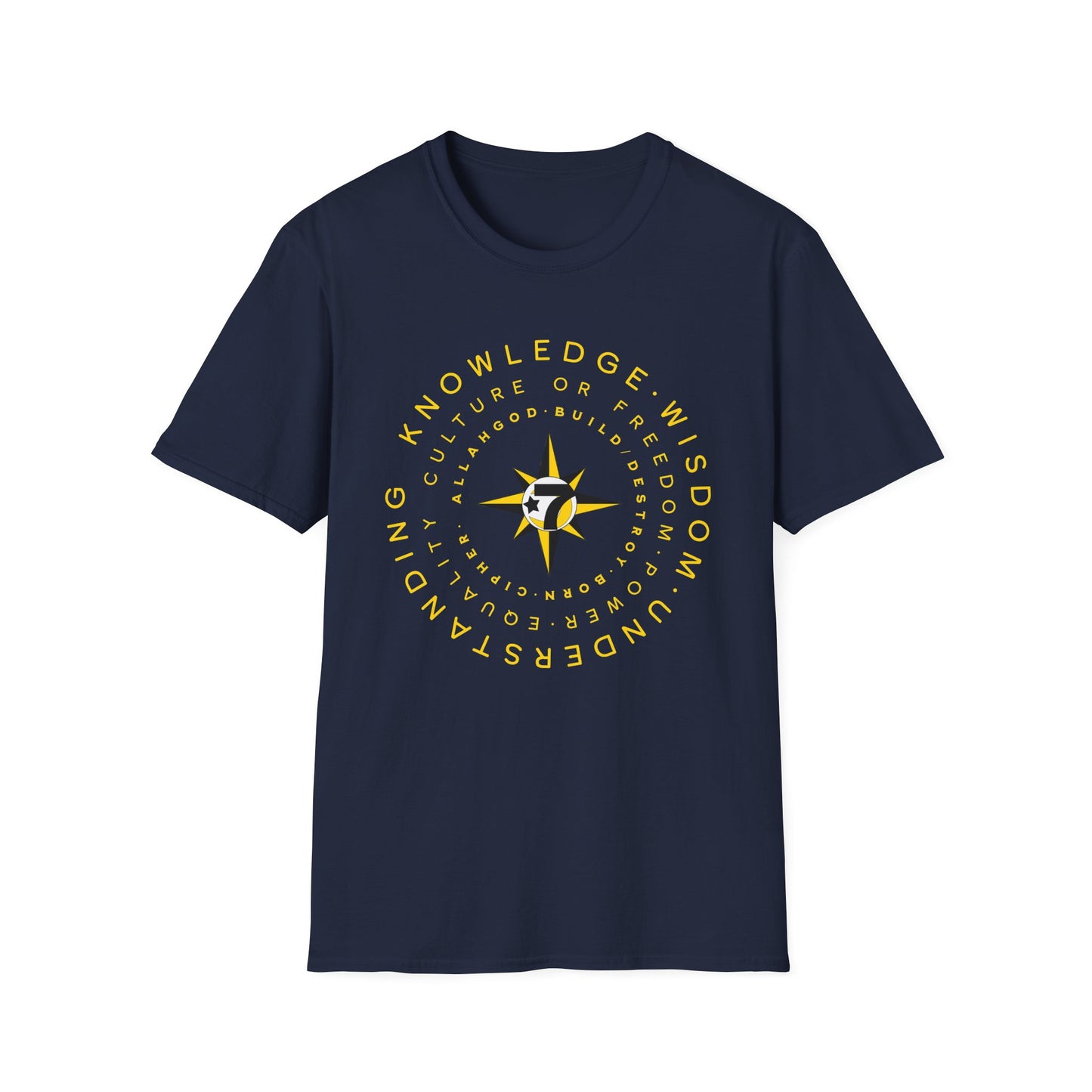 Supreme Mathematics Cipher Gold text Unisex Softstyle T-Shirt