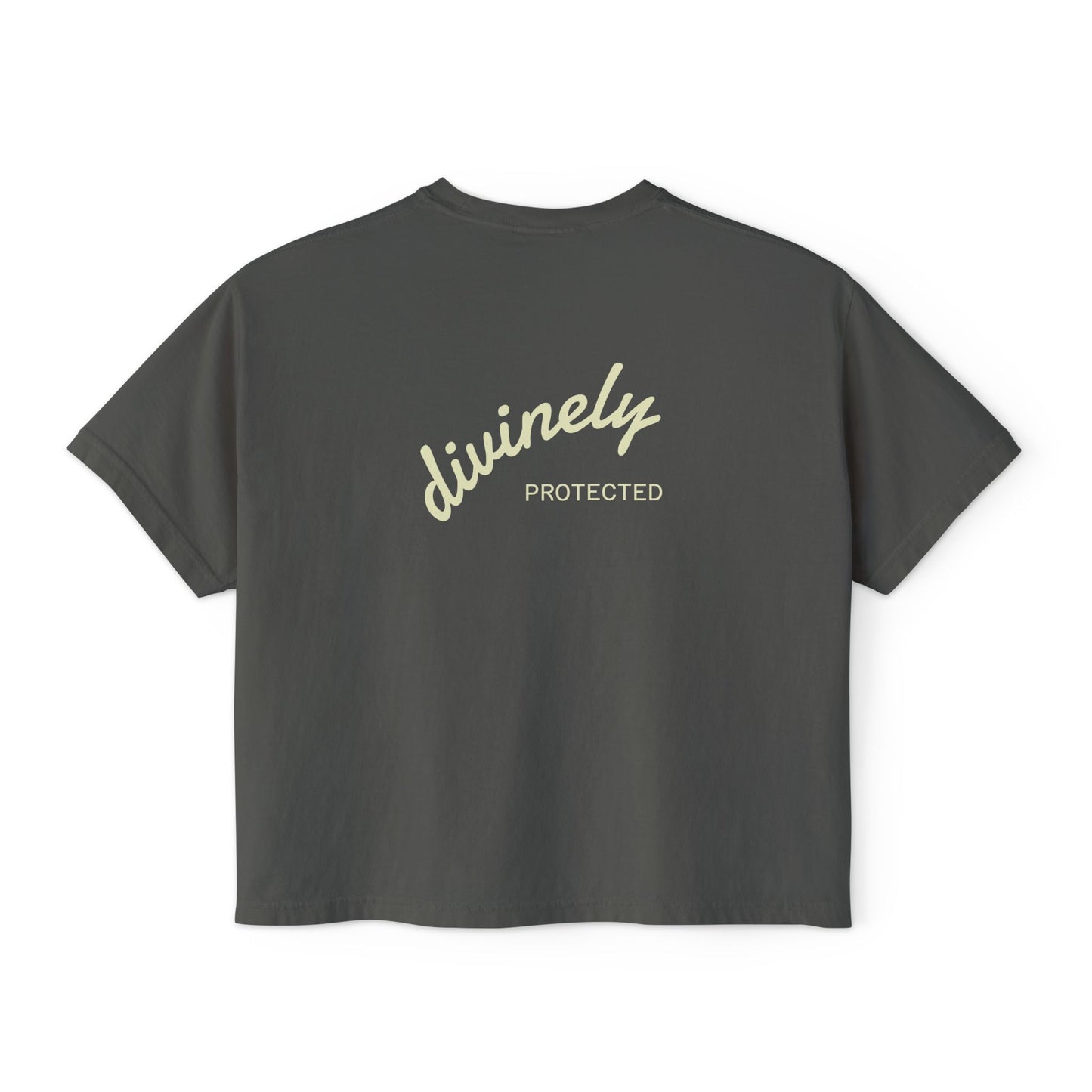 "Original Wombman" Boxy Tee | "Divinely Protected" Back Print