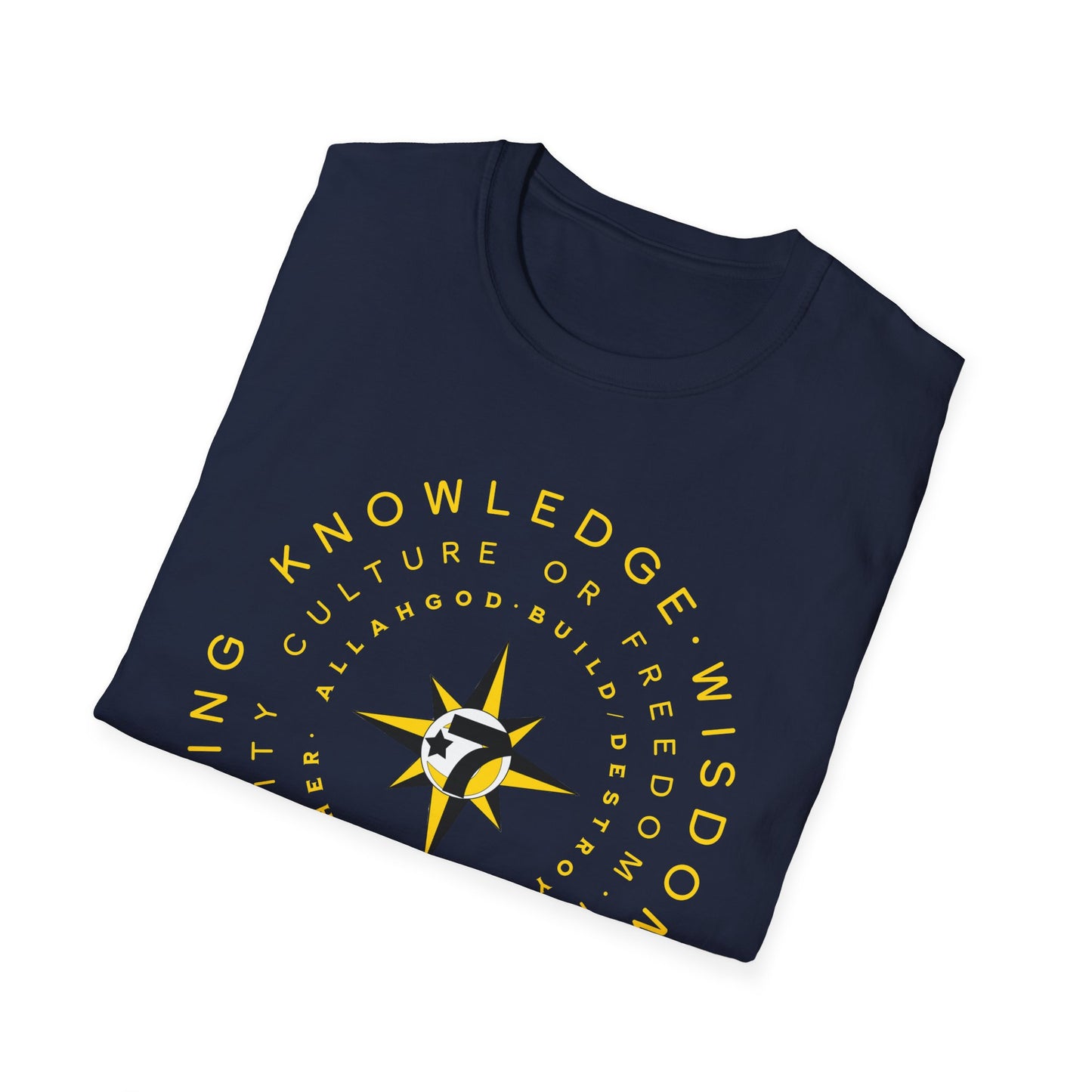 Supreme Mathematics Cipher Gold text Unisex Softstyle T-Shirt