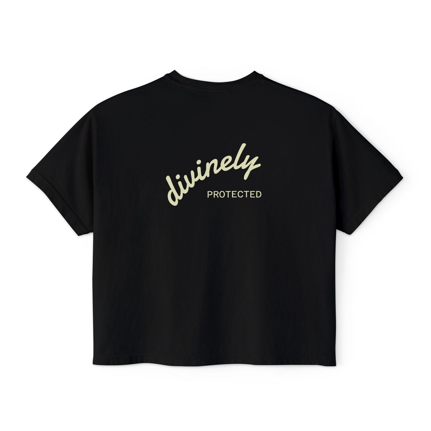 "Original Wombman" Boxy Tee | "Divinely Protected" Back Print